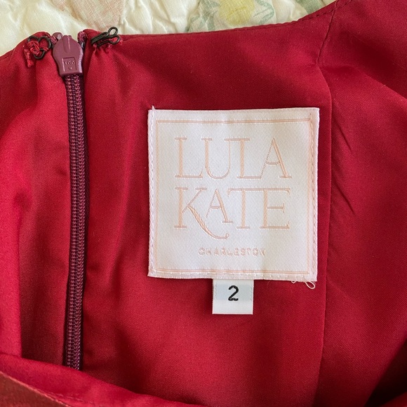 LulaKate Crimson Silk Emily Gown - like new - Picture 3 of 7